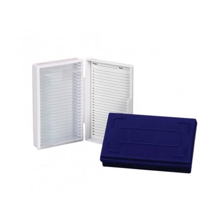 Heathrow Scientific Standard Microscope Slide Boxes, 25 Slide Cap., Blue 247688B